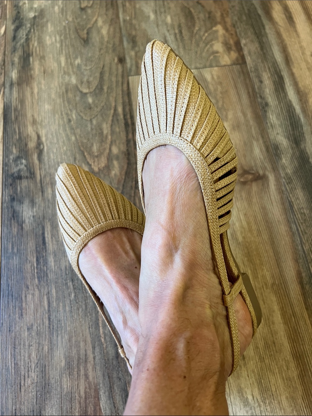 Target brand  Women's Tan Textured Pointed Slingback Flats